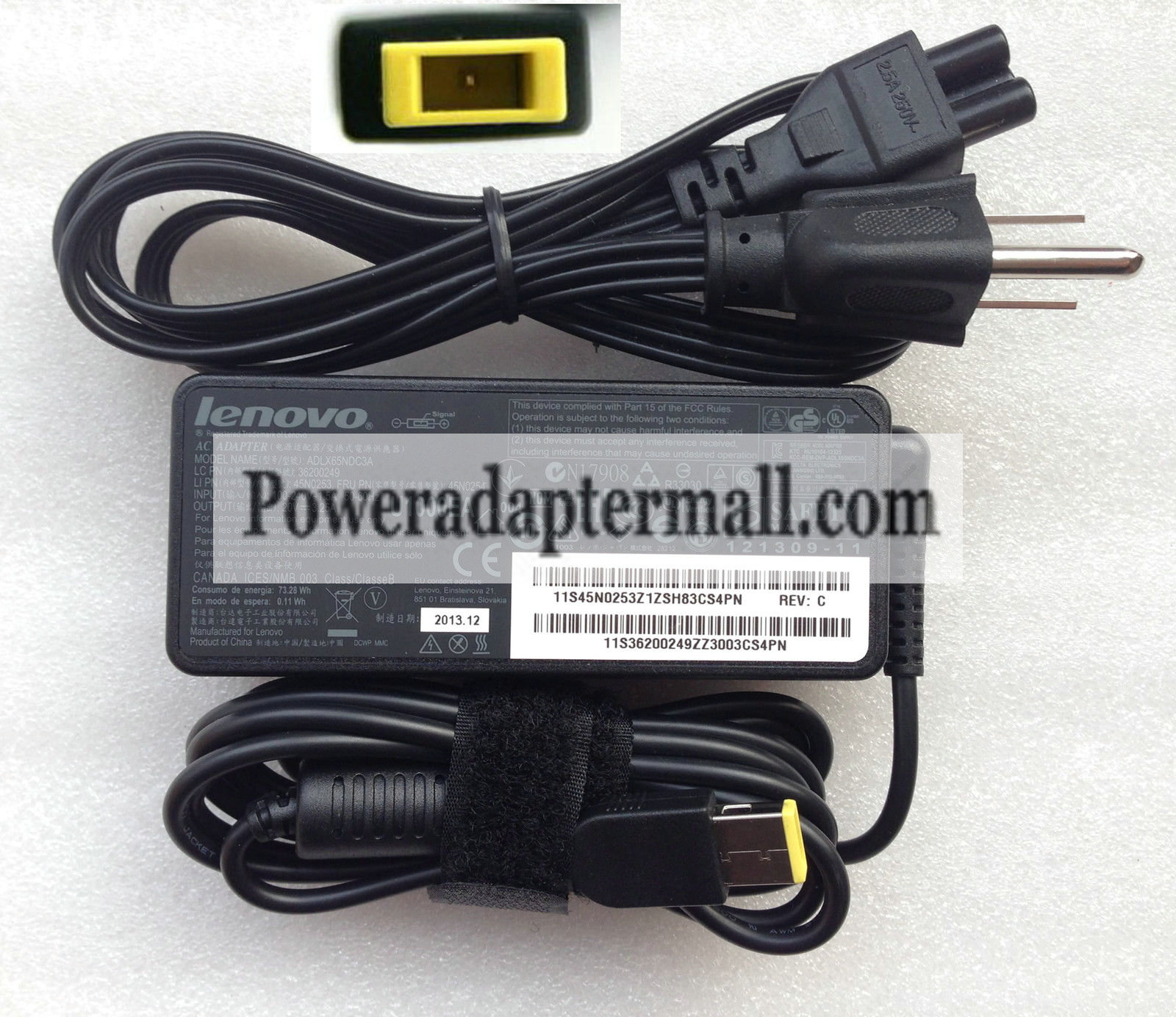 20V 3.25A Lenovo ADLX65NCC2A 45N0260 AC Adapter charger
